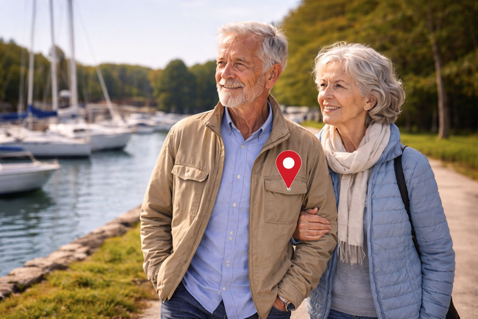 alter ehepaar mit gps tracker